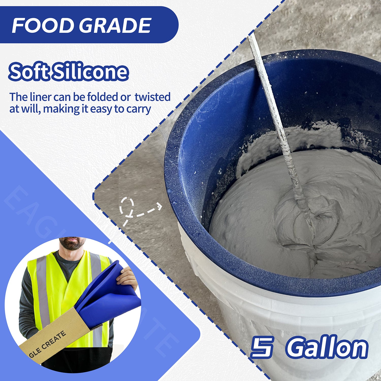 EAGLE CREATE - 5 Gallon Bucket - The Best Bucket Liner On the Market –  EAGLE CREATE - 5 Gallon Silicone Bucket Liner - The Best Bucket Liner On  the Market